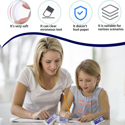 SKY-TOUCH 30PCS 4B Soft Eraser for Students & Artists, Clean Erasing for Exams & Sketching, PVC Rubber, Minimal Shavings, Ideal for Drawing & Writing