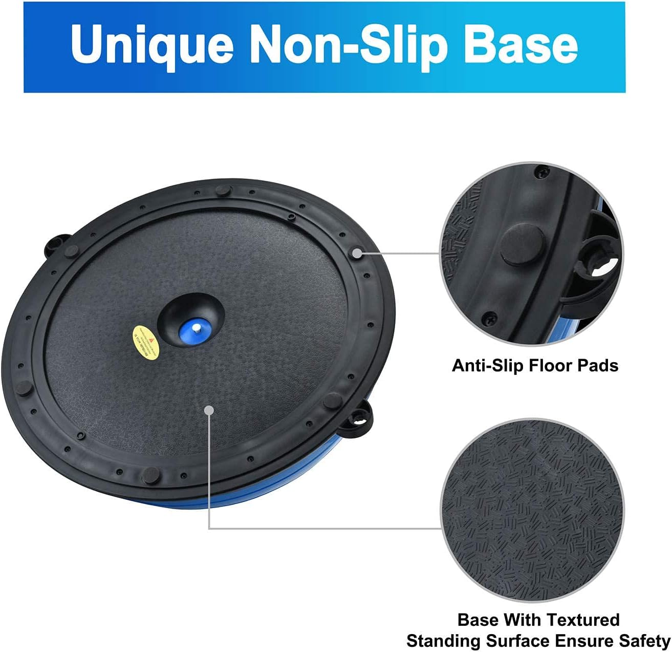 SKY-TOUCH Balance Ball Exercise Ball, Yoga Balance Trainer Thickened Stability, Half Ball with Resistant Band, Strength Exercise Fitness Blue