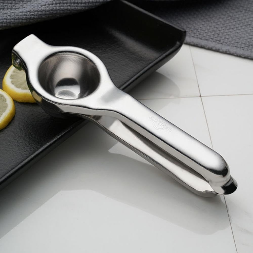 SKY-TOUCH Premium Stainless Steel Lemon Squeezer – Heavy Duty Metal Citrus Juicer for Lemons & Limes – Ergonomic Handheld Manual Press – Easy to Clean & Rust Resistant – Durable Kitchen Bar Tool
