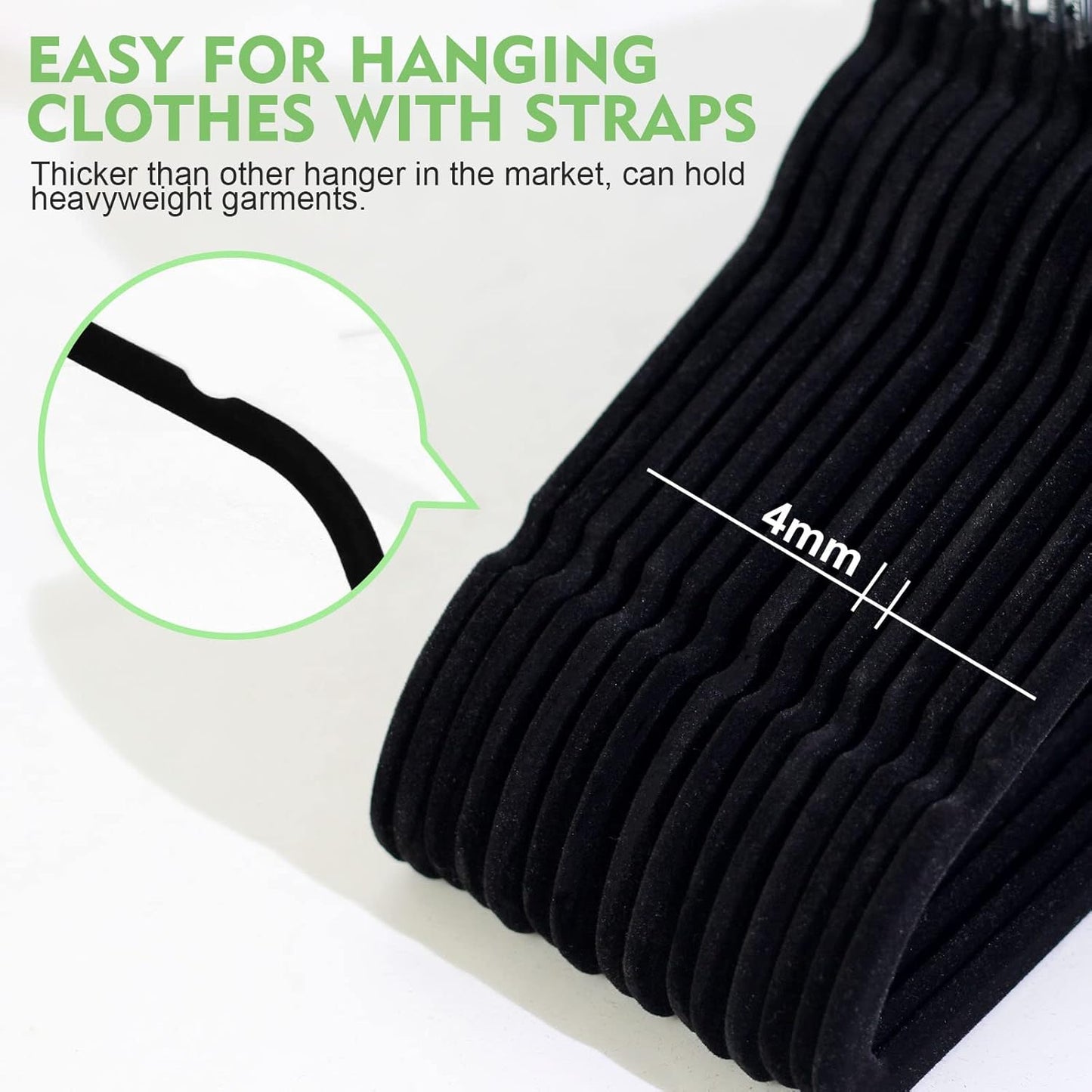 SKY-TOUCH 15Pcs Non-Slip Velvet Kids Hangers, Premium Baby Clothes Hangers with 360 Chrome Swivel Hook, Non Slip Toddler Hangers for Kids and Children Clothes Space saving (Black)