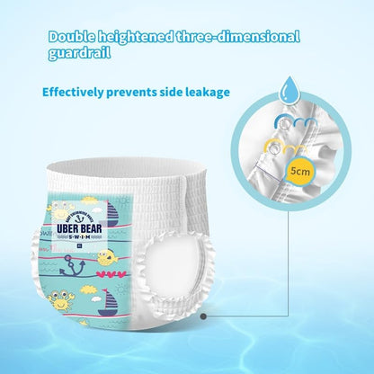 SKY-TOUCH 5pcs Disposable Swim Pants Diapers 13-17kg, Individually packaged Gap-Free Baby Swimming Pants, Premium Eco Baby Nappies Leak Protection,Size XXL