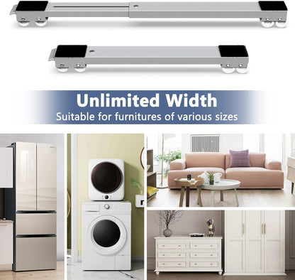 SKY-TOUCH Washing Machine Base with Brake, Movable Adjustable Base for Washer, Dryer, Refrigerator, Load 300kgs, Grey - 45x5cm