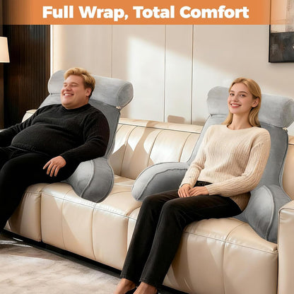 SKY-TOUCH Reading Pillow for Bed Reading, Back Rest Pillow for Beds, Back Support Pillows, Memory Foam Reading Pillow for Sofa, Comfortable Support for Sitting, Reading, TV, Gaming - 75x40x68cm