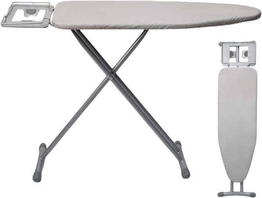 SKY-TOUCH Ironing Board 110x33cm, Folding Ironing Stand with Jumbo Iron Rest, Heavy Sturdy Metal Frame Legs Iron Stand, Ironing Board Adjustable Height for Home Laundry Room or Dorm Use, Grey