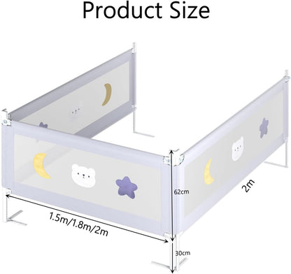 SKY-TOUCH Bed Rail for Toddlers 1.8m, Baby Bed Rail Guard Infants Safety Bed Guardrail Adjustable Height, Upgraded seamless reinforced safety fence protector baby crib rail guardrail (1 Side, 1.8m)