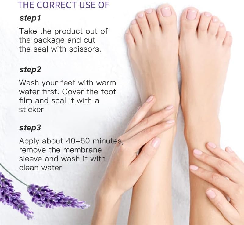 SKY-TOUCH Lavender Exfoliating Foot Mask – 2 Boxes (4 Pairs), Moisturizing, Callus Removal, Dead Skin Treatment, Softens and Hydrates Feet