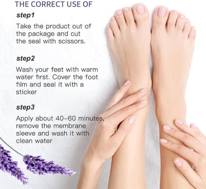 SKY-TOUCH Lavender Exfoliating Foot Mask – 2 Boxes (4 Pairs), Moisturizing, Callus Removal, Dead Skin Treatment, Softens and Hydrates Feet