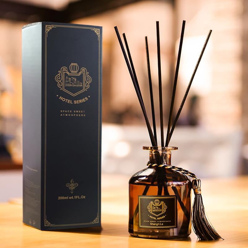 SKY-TOUCH Reed Diffuser Set : Shangri-La Blended Fragrance Diffuser Air Fresheners Aromatherapy Diffusers for Home Bedroom Bathroom Office Decor 50ml