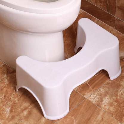 SKY-TOUCH Toilet Stool : Non-Slip Plastic Potty Stool Squatting Posture Poop Stool Portable Step Stool for Adults Kids Improve Bathroom Posture and Comfort White