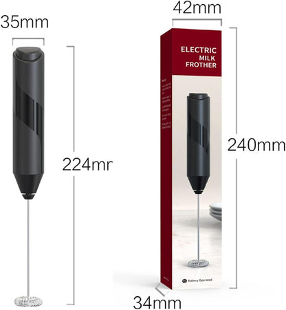 SKY-TOUCH Milk Frother Handheld, Electric Milk Foam Maker Hand Frother Stainless Steel Mini Foam Maker for Coffee Hot Chocolate Black