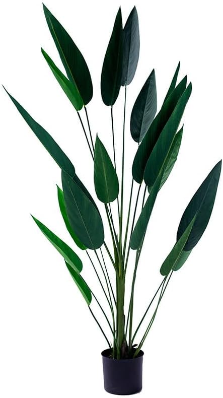 SKY-TOUCH Artificial Fake Plants: Banana Leaf Faux Plants Indoor Realistic Plants with Banana Leaf for Office Home Room Decor