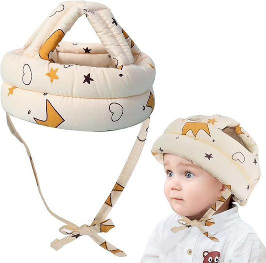 SKY-TOUCH Baby Safety Helmet,Adjustable & Breathable Head Protector for Infants and Toddlers,No Bumps Cushion Cap for Crawling,Running,Playing,Soft Protective Headgear with Knee Pads(6-36 Months)