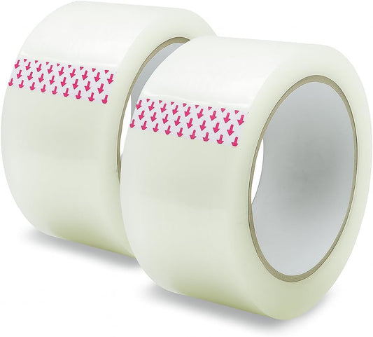 SKY-TOUCH Extra Long Clear Packing Tape, Heavy Duty Packaging Tape – 2 Inch x 160 Yards, 2cm Thick, Strong Transparent Adhesive Shipping Tape for Moving, Packing, Sealing & Storage Boxes(2 Roll)