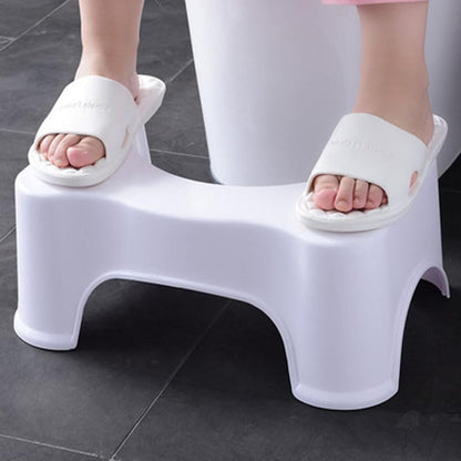 SKY-TOUCH Toilet Stool : Non-Slip Plastic Potty Stool Squatting Posture Poop Stool Portable Step Stool for Adults Kids Improve Bathroom Posture and Comfort White