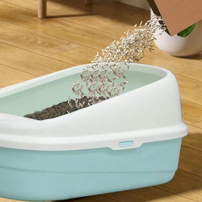 SKY-TOUCH Cat Litter Tray Box,Litter Box with High Side,Anti-Splashing Cats Litters Box,Cat Toilet with Litter Sifting Scoop, Filtered Litter Pedal,Detachable Rim,Easy Cleaning,51 * 38 * 22cm,Green