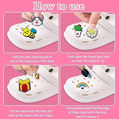 SKY-TOUCH 100pcs Cartoon Shoe Charms Crocs decoration,Random Anime Charms for Pvc Shoe Charms Decoration for Kids Teens Boys Girls Men Women Party Birthday Gifts