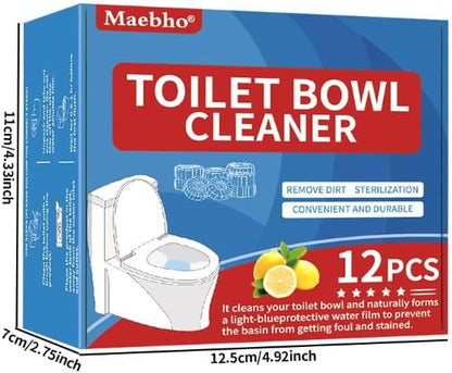 SKY-TOUCH Toilet Cleaning Blocks with Blue Foam – 12-Pack, Long-Lasting Toilet Cleaner, Deodorizes & Cleans, Easy to Use