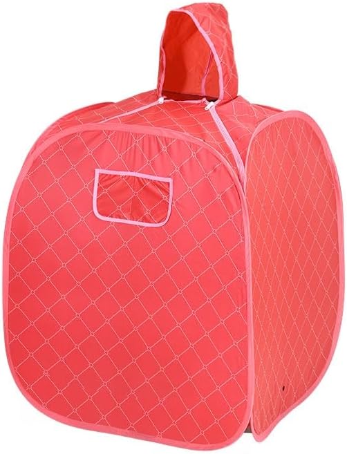 SKY-TOUCH Portable Steam Sauna Box for Home Use, Home Sauna Tent, Full Body Personal Sauna Box, Personal Steam Sauna Room, Home Spa Steam Sauna Room, Suitable for Single Use, Size: 28" x 28" x 33" Red