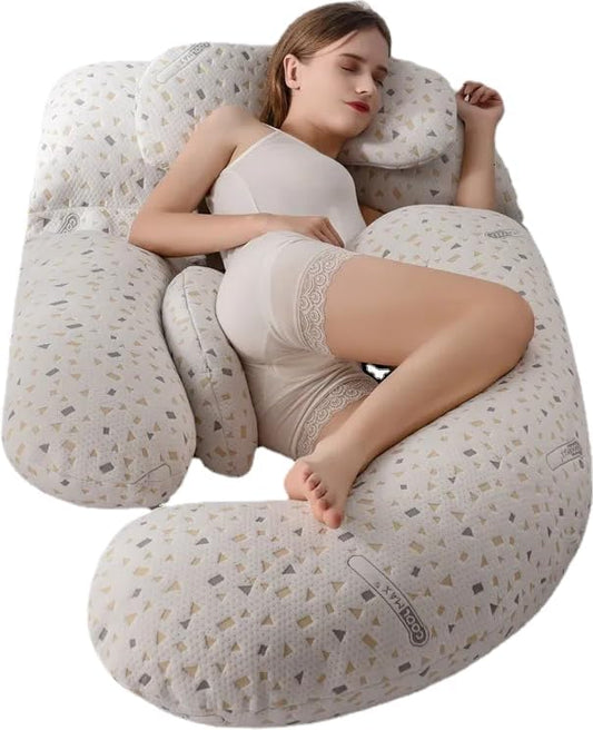 SKY-TOUCH Pregnancy pillow,Side Sleeper Pillow Pregnant,Support Waist, Abdomen and Legs,Comfortable Side Sleeping Waist Belly Back Support U-shaped Multifunctional Pillow,Removable and washable