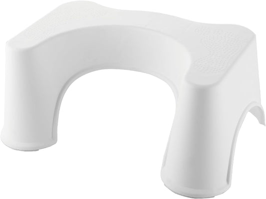 SKY-TOUCH Toilet Stool : Non-Slip Plastic Potty Stool Squatting Posture Poop Stool Portable Step Stool for Adults Kids Improve Bathroom Posture and Comfort White