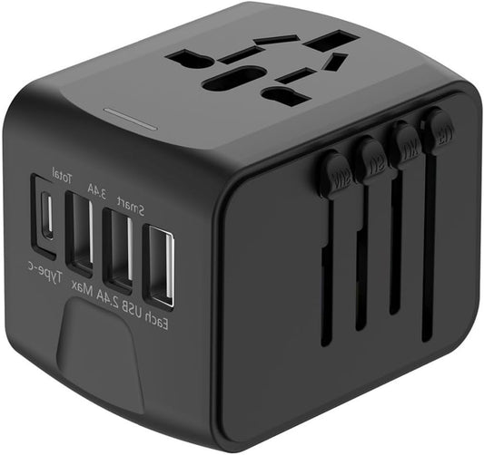 50pcs Universal Travel Adapter, International All in One Power Adapter with High Speed 3 USB & Type C Travel Charger, Travel Adapter for US EU UK AU