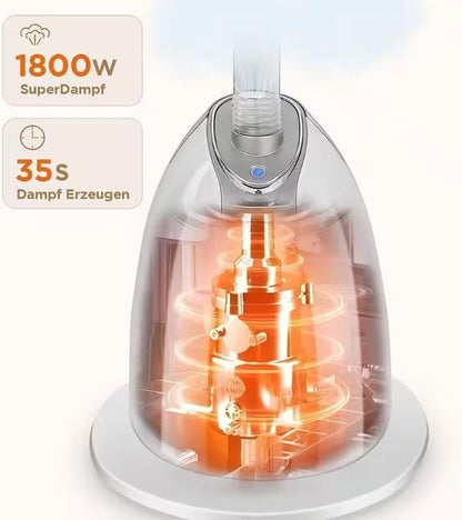 SKY-TOUCH 1800W Vertical Garment Steamer for Clothes,Quick Care with Powerful Steam Upto 35g/min,1.4L Detachable Tank,Glove,Ideal for Delicate Clothes and Long Garments,10 Gear Adjustment