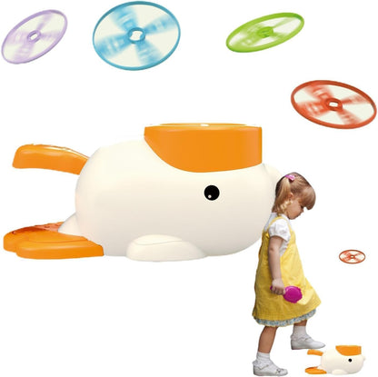 SKY-TOUCH Flying Disc Toy Rocket Launcher for Kids Ages 3-8,Duck Catch Game,Pop-up Frisbee Machine,Frisbee Launcher Toy Chase,Indoor and Outdoor Sports,Perfect Kids Birthday Party Gift