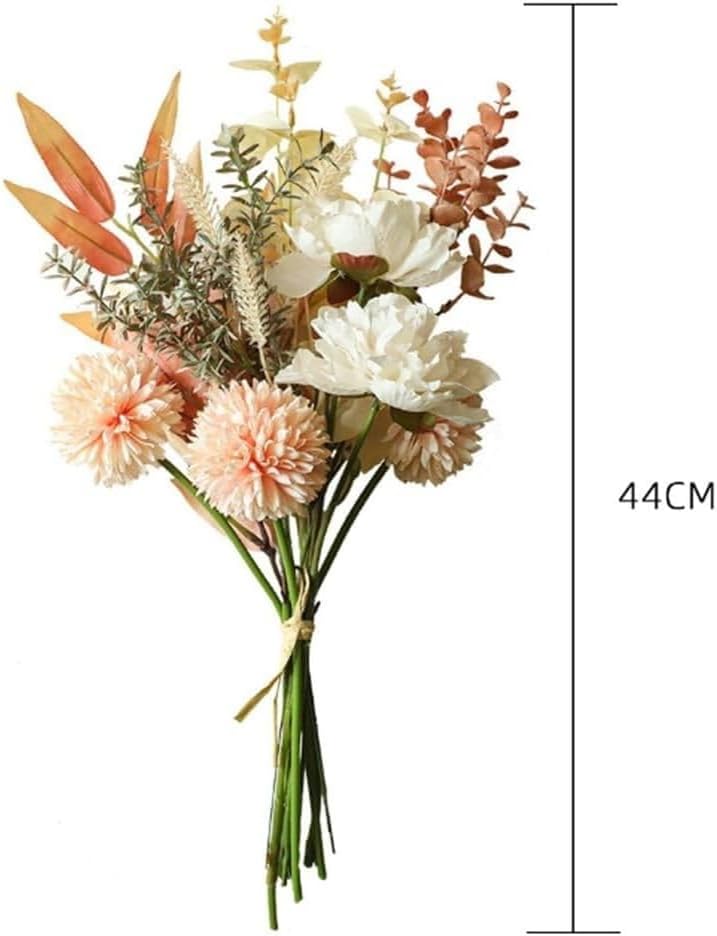 SKY-TOUCH Rtificial Wedding Bouquet Champagne Rose Bridal Bouquet Artificial Flowers Create A Romantic Atmosphere Suitable For Wedding Ceremonies Ceceptions And Photo Props (Champagne Color)