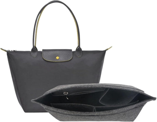SKY-TOUCH Tote Bag Organizer Insert, large Handbags Base Shaper, Multi-Pocket Felt Bag Organizer with Zipper