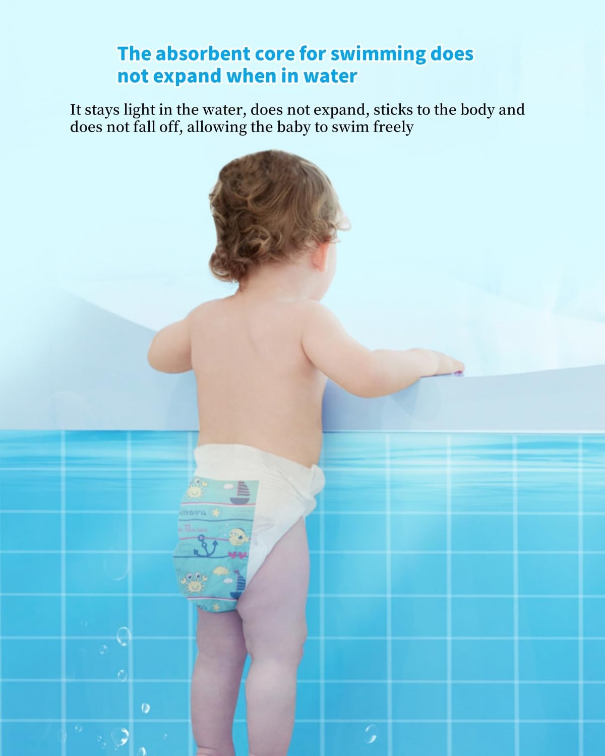 SKY-TOUCH 5pcs Disposable Swim Pants Diapers 13-17kg, Individually packaged Gap-Free Baby Swimming Pants, Premium Eco Baby Nappies Leak Protection,Size XXL