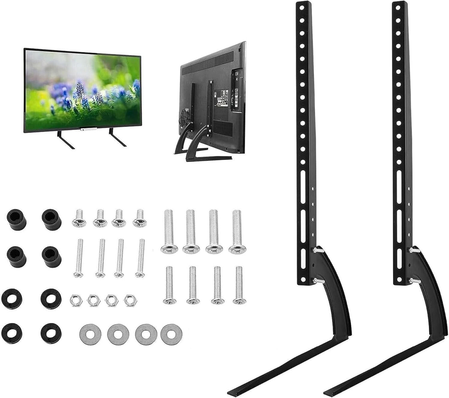 SKY-TOUCH Universal Tabletop TV Stand for 37-75" LCD LED Flat Screen TV Height Adjustable with VESA 200x200mm to 500x500mm Max Holds 55kg