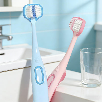 SKY-TOUCH Kids Ultra-Soft Toothbrush 3 Pack, Children's soft bristle toothbrush, Easy to hold, Three-sided brush head, Suitable for ϲhildren aged 2-8