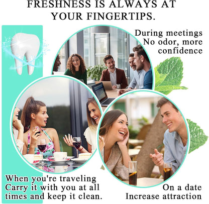 SKY-TOUCH 20-Count Travel Mouthwash, 10ml x 20 Individually Wrapped - Fresh Mint, Portable & Convenient - Freshens Breath, Cleans Teeth, Prevents Bad Breath, No Alcohol