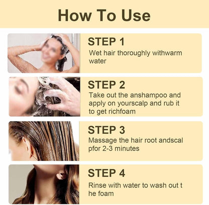 SKY-TOUCH Ginger Anti-Hair Loss Shampoo Set for Hair Growth and Hair Fall Control, Organic Anti Hair Loss Shampoo, Cleanse Moisturize Hair and Keep Scalp Health, 380ml + 5ml x 12 Bottle for Men Women