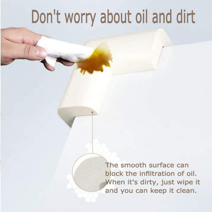 SKY-TOUCH 8 PACK Edge Corner Protector Baby Proofing, Hefty-Fit Heavy-Duty Soft NBR Rubber Foam, Furniture Fireplace Safety Bumper Guard, Off-White, WITH Tape