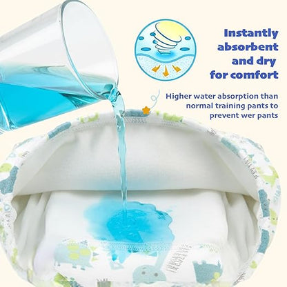 SKY-TOUCH 5PCS Baby Potty Training Pants Cotton, Soft Breathable Potty Training Underwear for 1-3 Years, Highly Absorbent Reusable Diapers for Baby Boys & Girls (L, Girl 13-20kg)