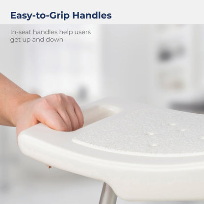 SKY-TOUCH Non-Slip Folding Shower Stool with Suction Feet, Adjustable Lightweight Rust-Free Aluminium Bath Chair for Elderly, Disabled, Pregnancy, Post Surgery, 300 Pounds Capacity