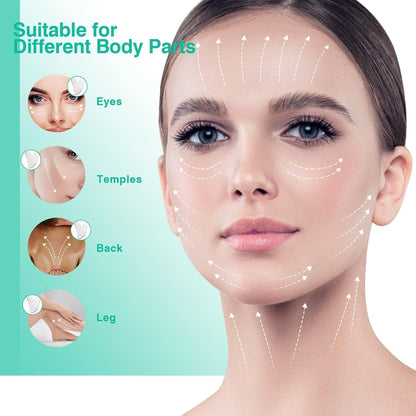 SKY-TOUCH Gua Sha Facial Tool, Stainless Steel Guasha Scraping Massage Tool, Metal Lymphatic Drainage Massage Scraper for Face, Eyes, Neck, Body - 85x55mm