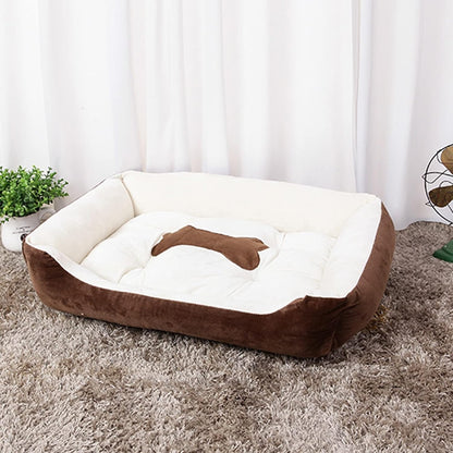 SKY-TOUCH Rectangle Dog Beds, Sleeping Pet Bed Washable with Anti-Slip Waterproof Bottom, Soft Cosy Mattress Cushion for Small, Medium, Large Pets, 80x60x15CM