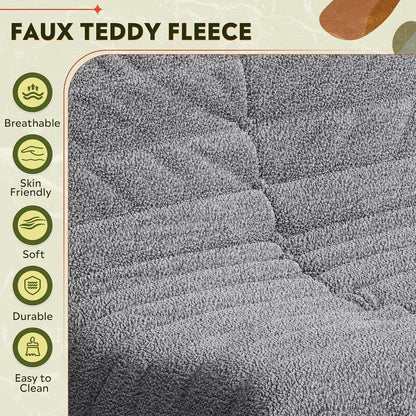 SKY-TOUCH Caterpillar Lazy Sofa, Bean Bag Chair, Sofa Chair, Fainting Couch, Oversized Soft Skin-Friendly Floor Lounge Chair for Living Room Bedroom Salon Office, Single, Grey - 105x90x80cm