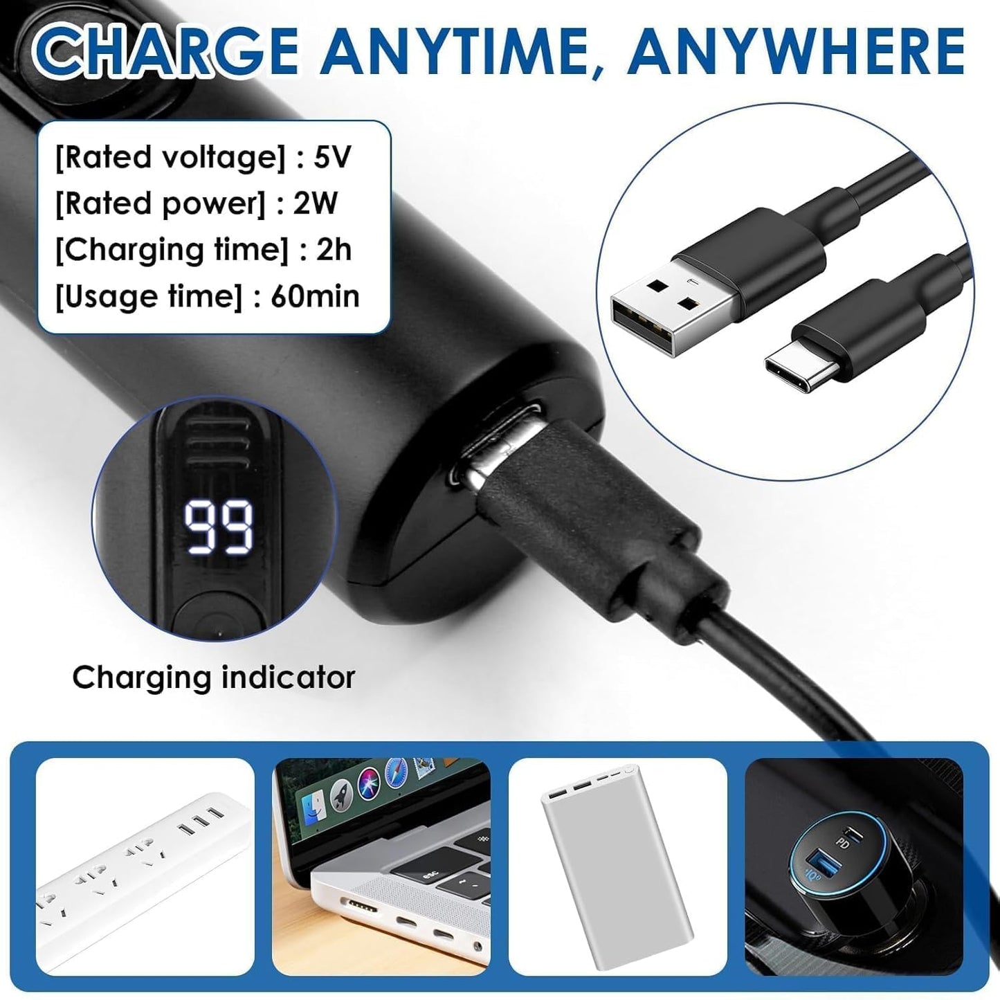 SKY-TOUCH Nose Hair Trimmer, Ear Eyebrow Trimming Tool with Display, Ear Hair Removal Rechargeable Waterproof Easy Cleansing, Dual Edge Blades Razor Painless Ears and Nose Clipper for Man Woman