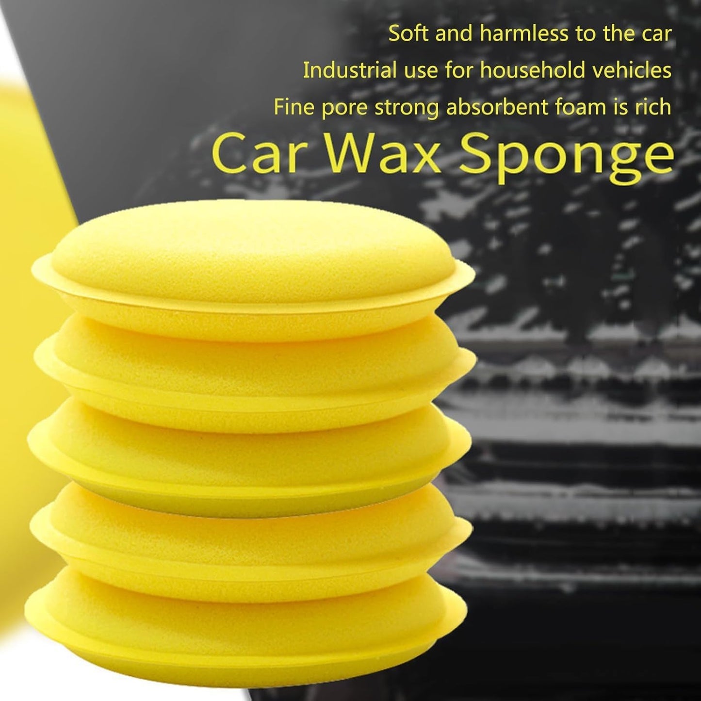 SKY-TOUCH 12-Pack Car Wax Applicator Sponges, High-Density Circular Foam Pads for Polishing & Buffing, Soft Microfiber Cleaning Sponge for Car Detailing, Auto Waxing