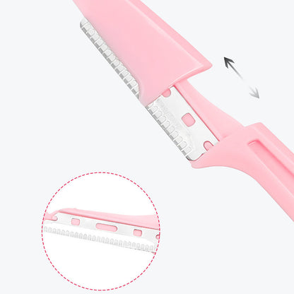 SKY- TOUCH 4Pcs Foldable Eyebrow Trimmer Set, Portable And Gentle Hair Removal Tool, Stainless Steel Shaver for Facial Hair, Hand/Foot, And Body Hair Removal