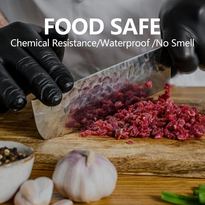 SKY-TOUCH Disposable Vinyl Gloves, 100 Count, Powder-Free & Latex-Free, Food Safe, Non-Sterile, Ambidextrous, Ideal For Cooking, Food Prep, Cleaning, Salons, and Light Industrial Use (XL Black)