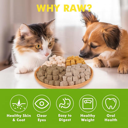 SKY-TOUCH Freeze Dried Dog and Cat Treats, 70g Resealable Value Pack, 100% Beef, Single Ingredient Natural Healthy Training Treats & Food Topper, High Protein Raw Pet Snacks, No Additives