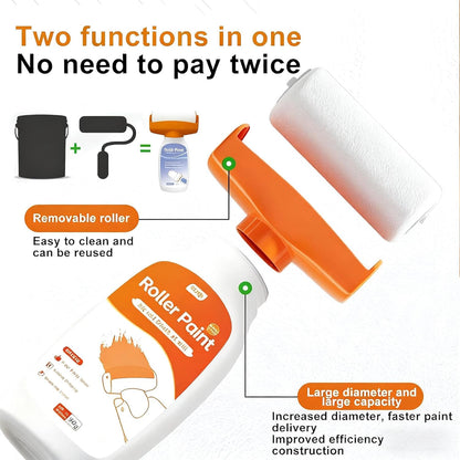 SKY-TOUCH 500g Wall Repair Paint Kit With Roller 2pcs, Includes Sandpaper and Gloves, Low-Odor Latex Paint for Repairing Stains, Mold, Discoloration, Graffiti, and Scratches on Walls