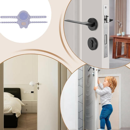 SKY-TOUCH 3PCS Silent Door Closer Cushion for Baby Rooms,Lock Buffer， Purple, Noise Reduction & Impact Protection, Soft Close for Quiet & Safe Doors