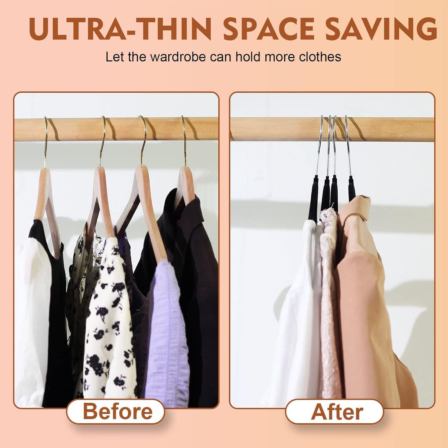 SKY-TOUCH 20PCS Non Slip, Space-Saving Slim Clothes Velvet Hanger, Heavy Duty Adult Hanger for Coats and Suits - Black