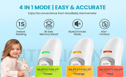 SKY-TOUCH Forehead and Ear Thermometer for Adults, Kids and Baby,Touchless Digital Infrared Thermometer,with LCD Screen, Memory Recall, Fever Alarm,Auto Shutdown,White,39 * 27.3 * 160mm
