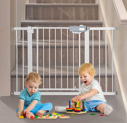 SKY-TOUCH Auto Close Safety Baby Gate, Extra Wide Child Gate with 10 cm Extension Kit Maximum Suitable For 94 cm, Baby Gates for Stairs & Doorways, Easy Install (Safety Railing + 10cm Extension Kit)